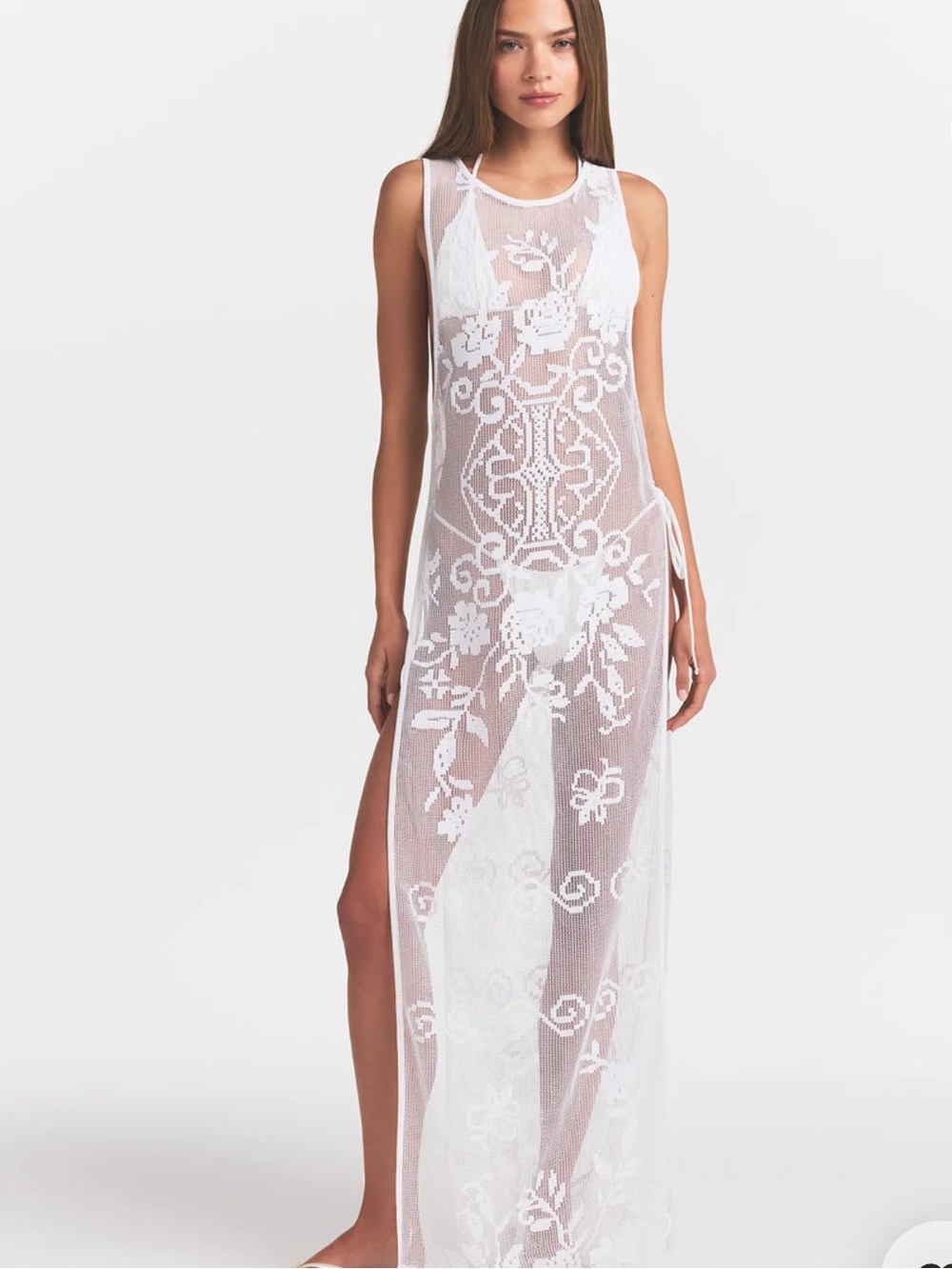 SKIMS Lace Swim Cover-Up Long Dress
